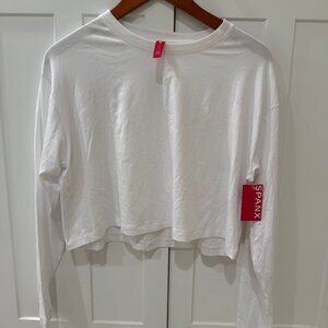 Spanx OnForm Cropped Long Sleeve Top White NWT Size M
